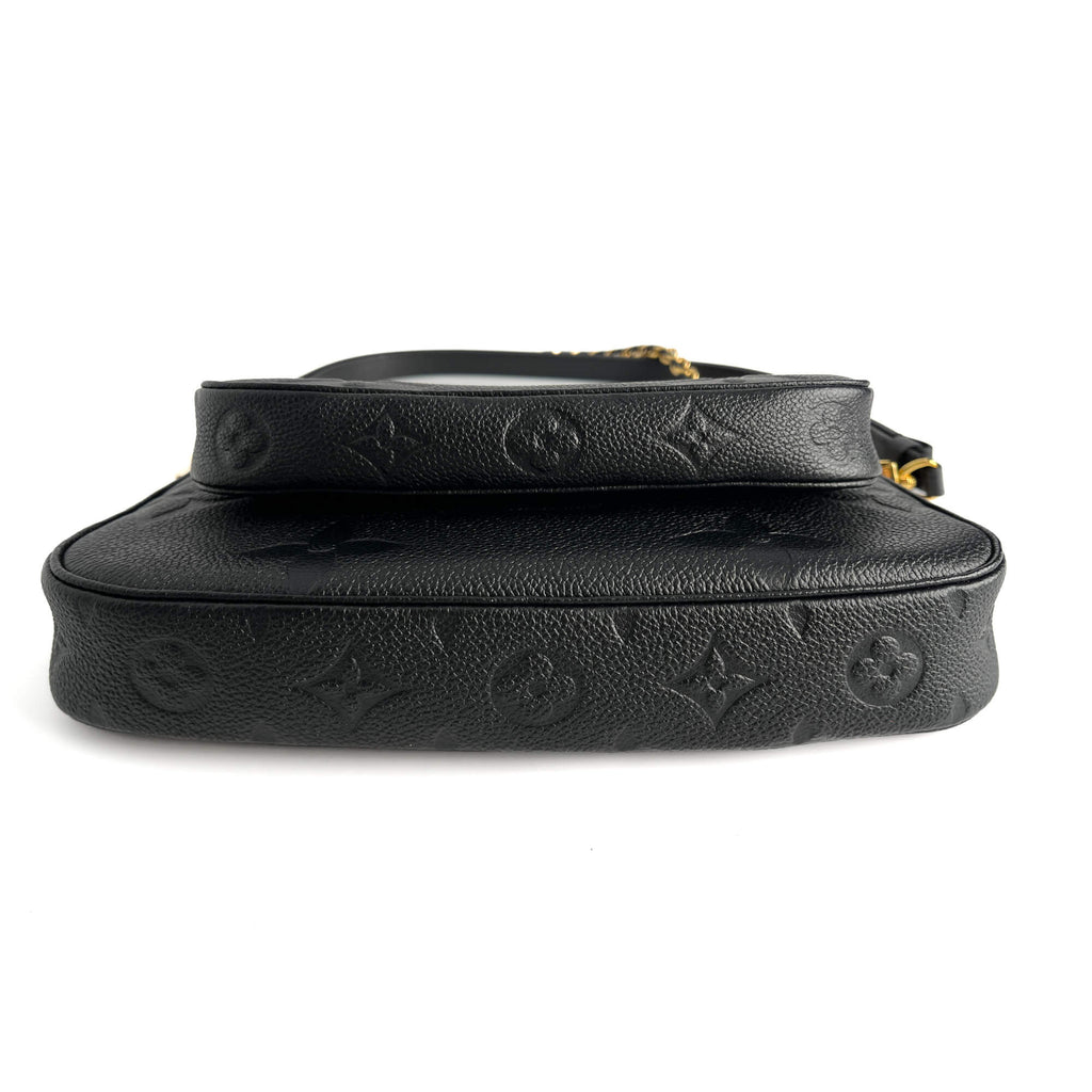 Second hand Louis Vuitton Multi Pochette Accessoires Empreinte Calfskin Grained Leather 2 - Ways Pouch Crossbody Bag Black - Tabita Bags