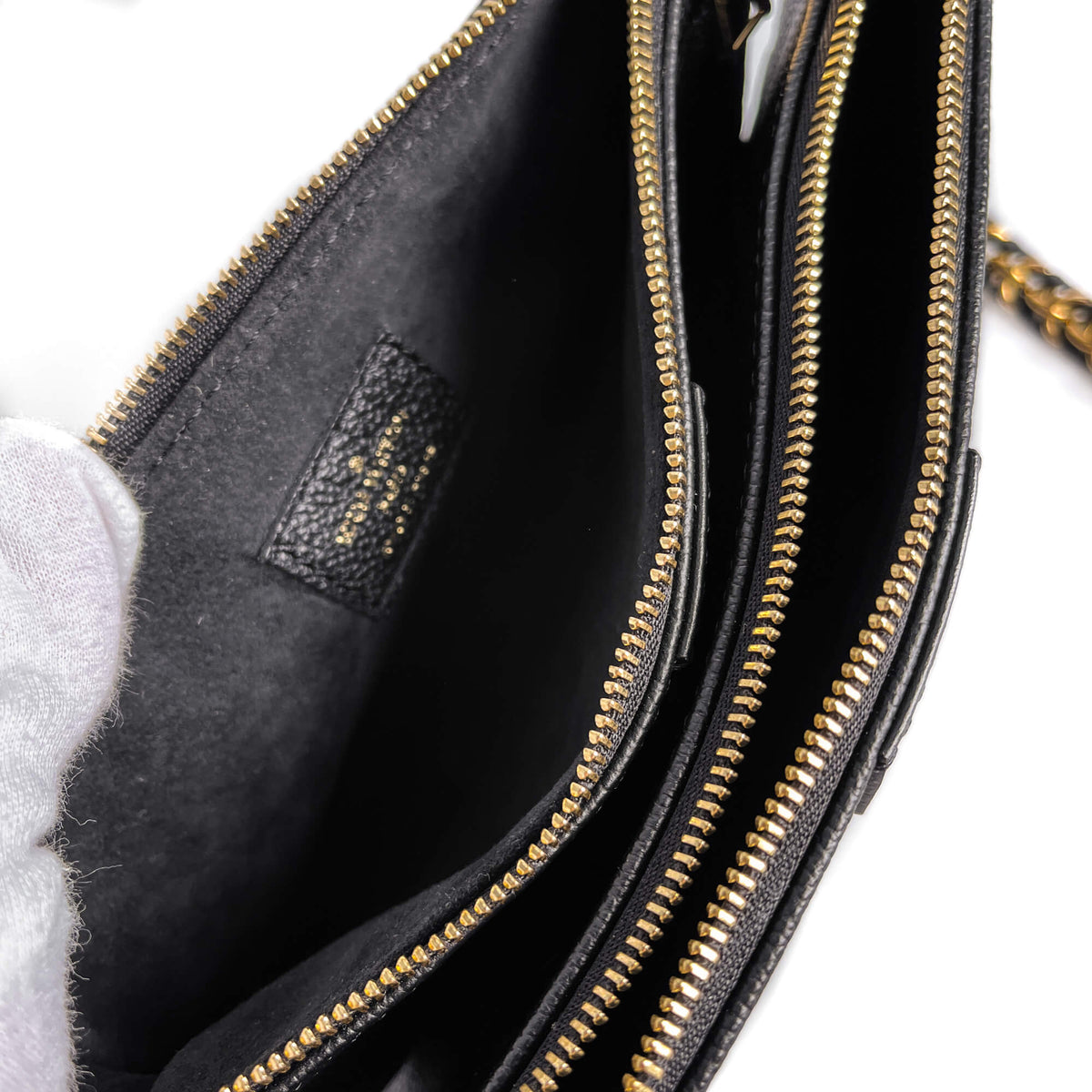 Second hand Louis Vuitton Multi Pochette Accessoires Empreinte Calfskin Grained Leather 2 - Ways Pouch Crossbody Bag Black - Tabita Bags