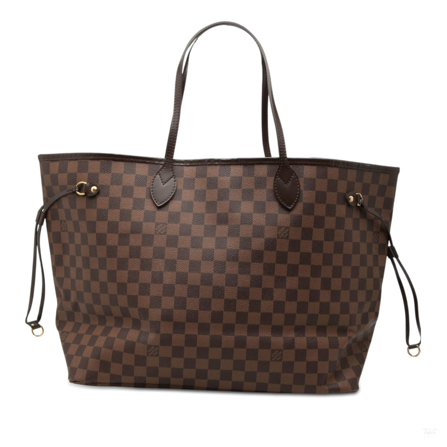 Second hand Louis Vuitton Neverfull GM Canvas Shopper Shoulder Bag Damier Ebene - Tabita Bags