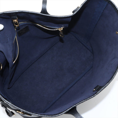 Second hand Louis Vuitton Neverfull Leather Empreinte Shopper Shoulder Bag Black - Tabita Bags