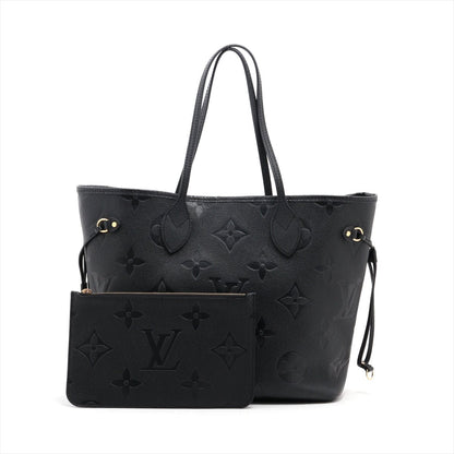 Second hand Louis Vuitton Neverfull Leather Empreinte Shopper Shoulder Bag Black - Tabita Bags