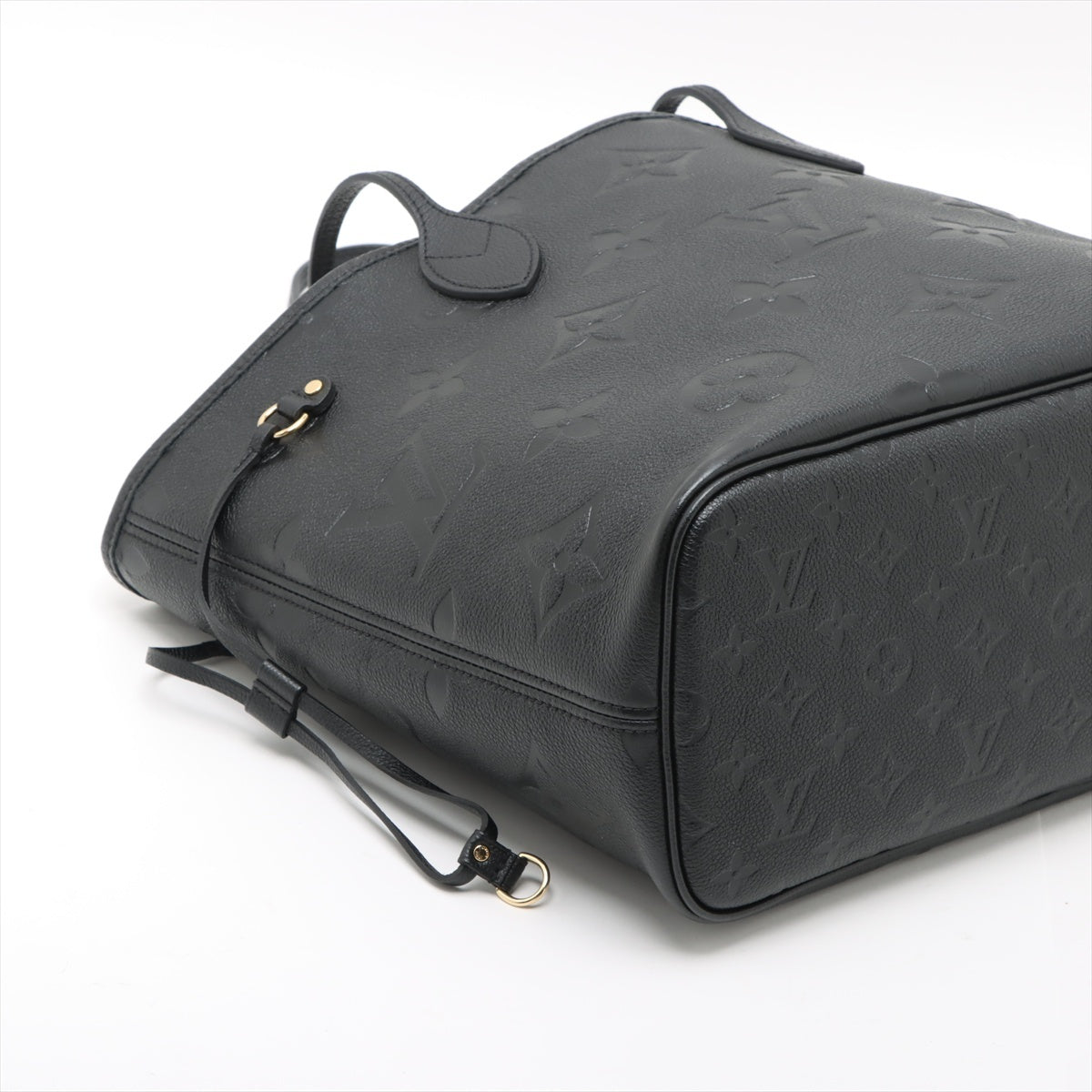 Second hand Louis Vuitton Neverfull Leather Empreinte Shopper Shoulder Bag Black - Tabita Bags