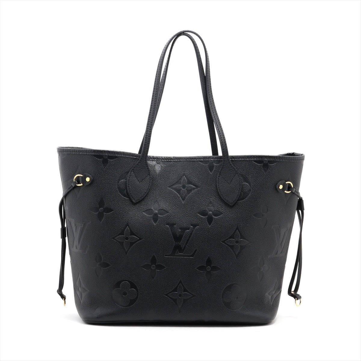 Second hand Louis Vuitton Neverfull Leather Empreinte Shopper Shoulder Bag Black - Tabita Bags