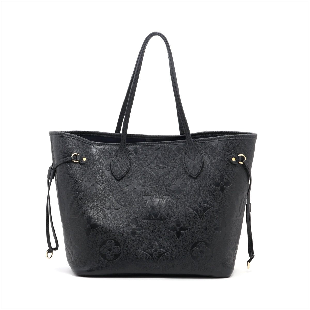 Second hand Louis Vuitton Neverfull Leather Empreinte Shopper Shoulder Bag Black - Tabita Bags