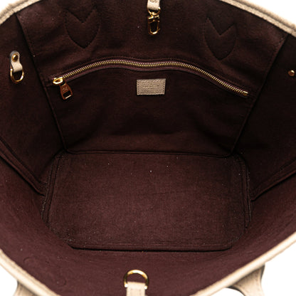 Second hand Louis Vuitton Neverfull Leather Empreinte Shopper Shoulder Bag Giant Monogram - Tabita Bags