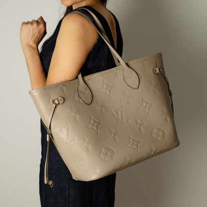 Second hand Louis Vuitton Neverfull Leather Empreinte Shopper Shoulder Bag Turtledove - Tabita Bags