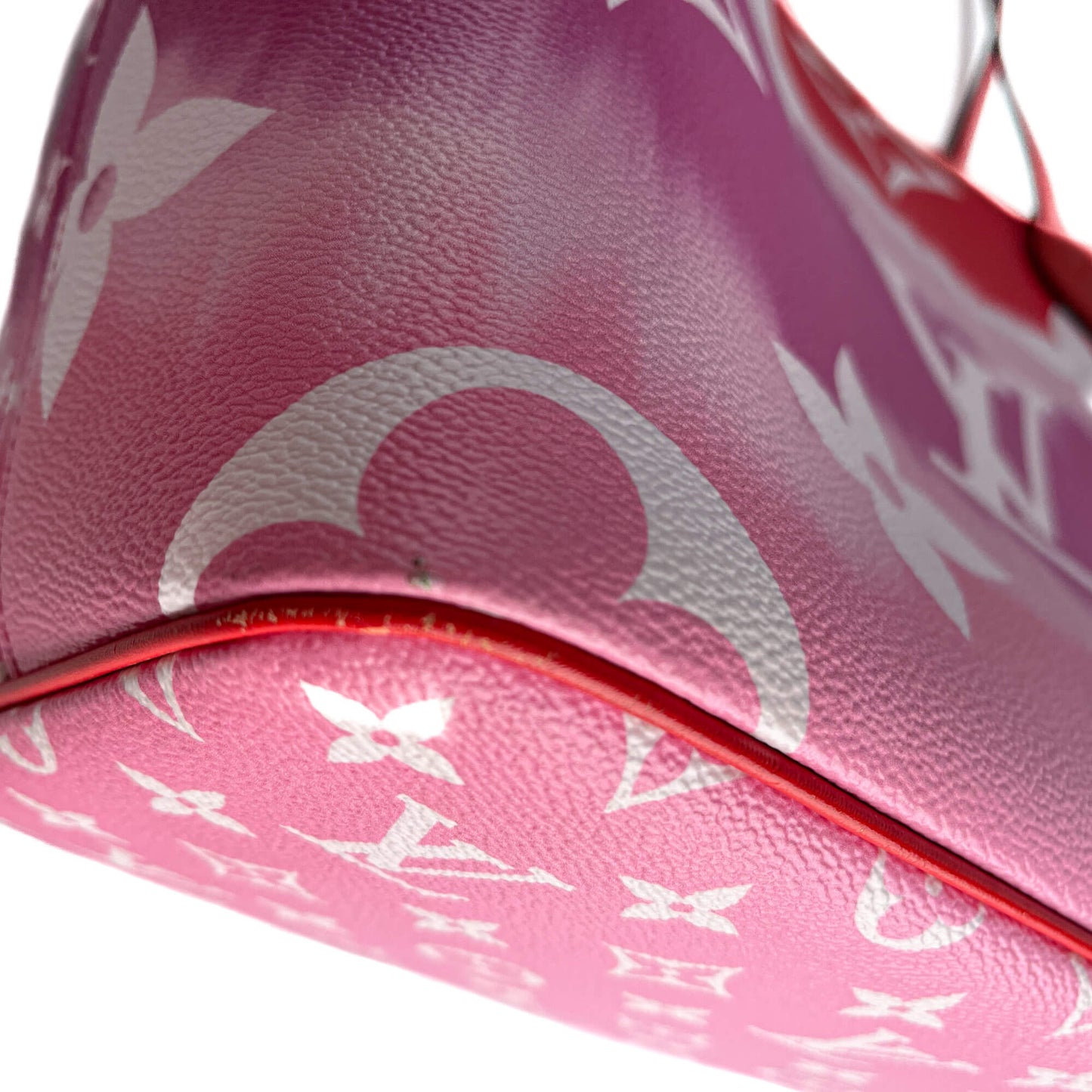 Second hand Louis Vuitton Neverfull MM Canvas Escale Monogram Giant Shoulder Bag Red & Pink - Tabita Bags