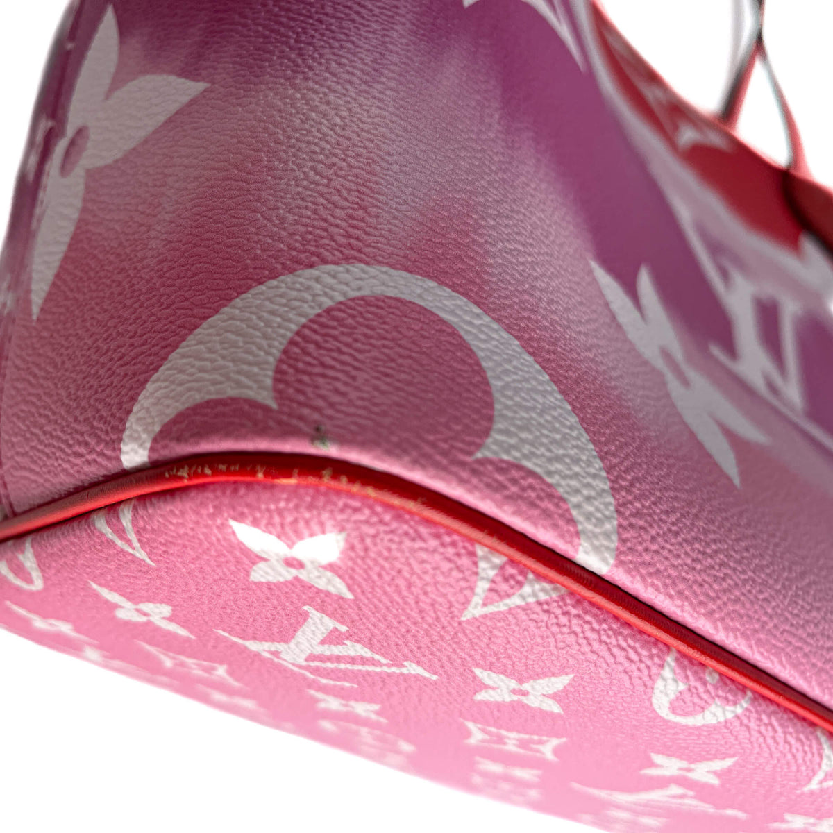 Second hand Louis Vuitton Neverfull MM Canvas Escale Monogram Giant Shoulder Bag Red & Pink - Tabita Bags
