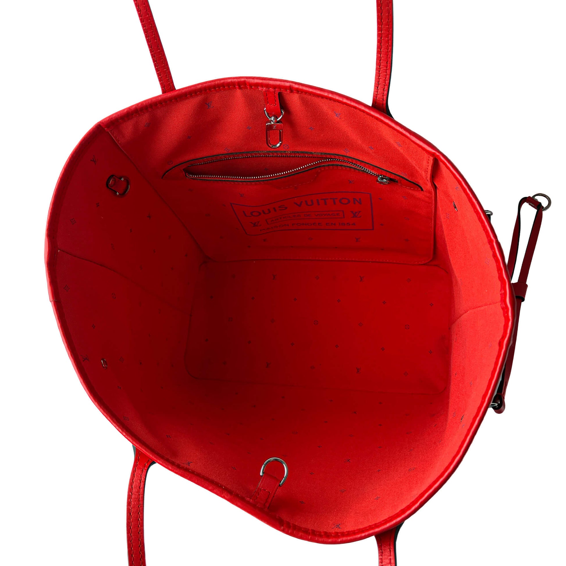 Second hand Louis Vuitton Neverfull MM Canvas Escale Monogram Giant Shoulder Bag Red & Pink - Tabita Bags