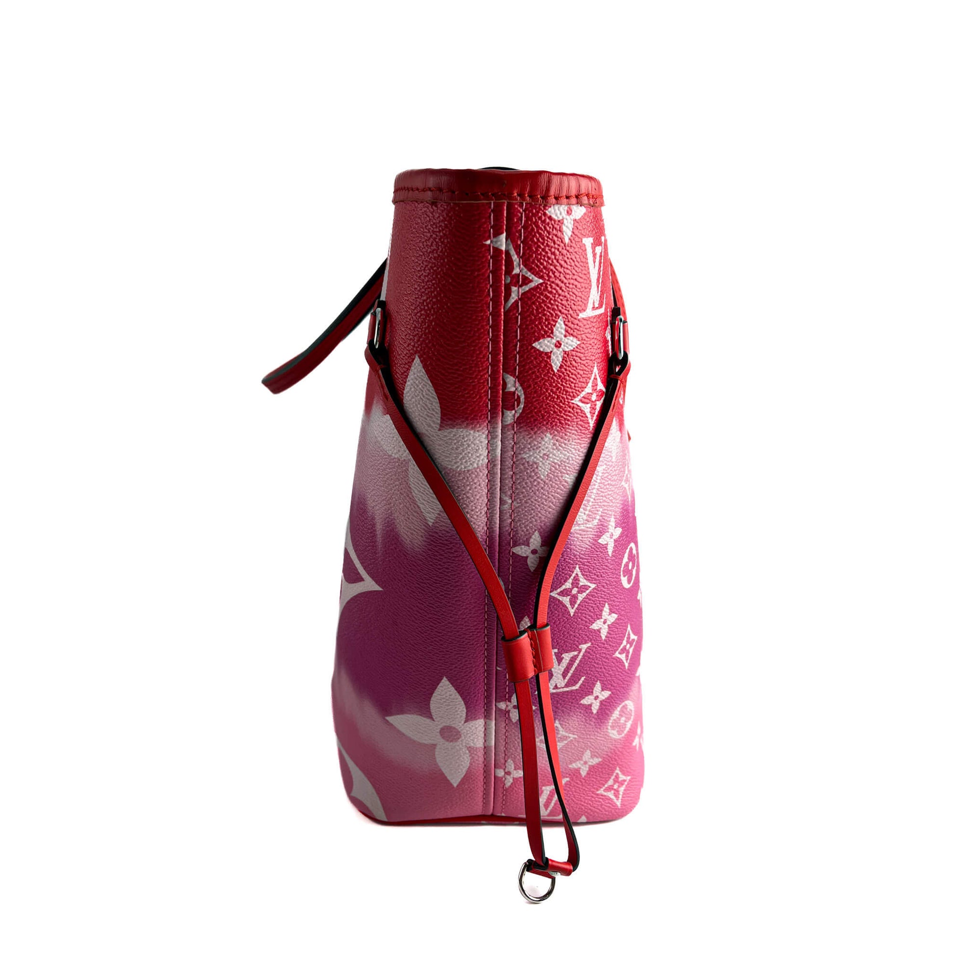 Second hand Louis Vuitton Neverfull MM Canvas Escale Monogram Giant Shoulder Bag Red & Pink - Tabita Bags