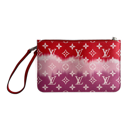 Second hand Louis Vuitton Neverfull MM Canvas Escale Monogram Giant Shoulder Bag Red & Pink - Tabita Bags