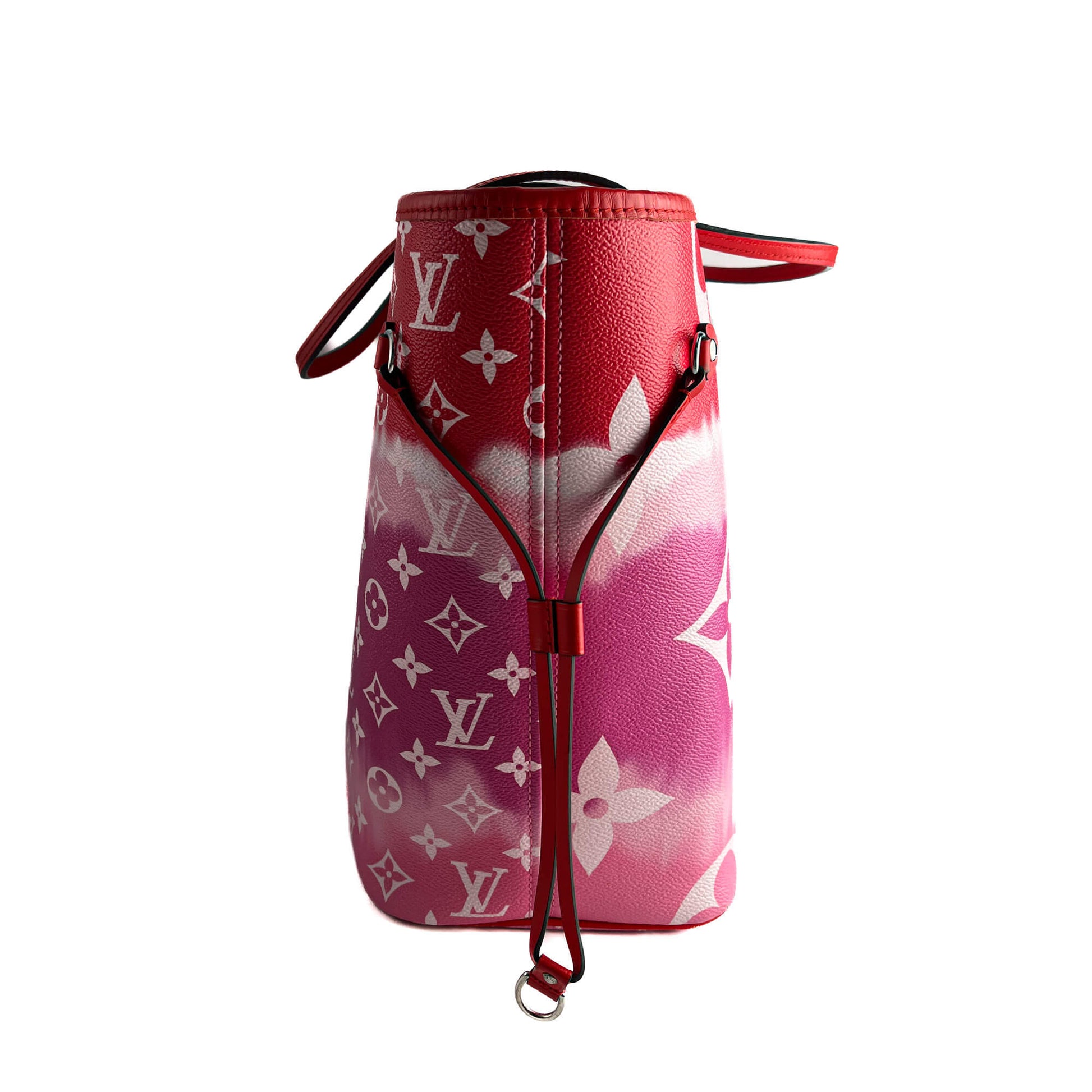 Second hand Louis Vuitton Neverfull MM Canvas Escale Monogram Giant Shoulder Bag Red & Pink - Tabita Bags