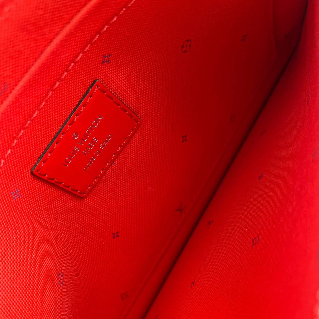 Second hand Louis Vuitton Neverfull MM Canvas Escale Monogram Giant Shoulder Bag Red & Pink - Tabita Bags