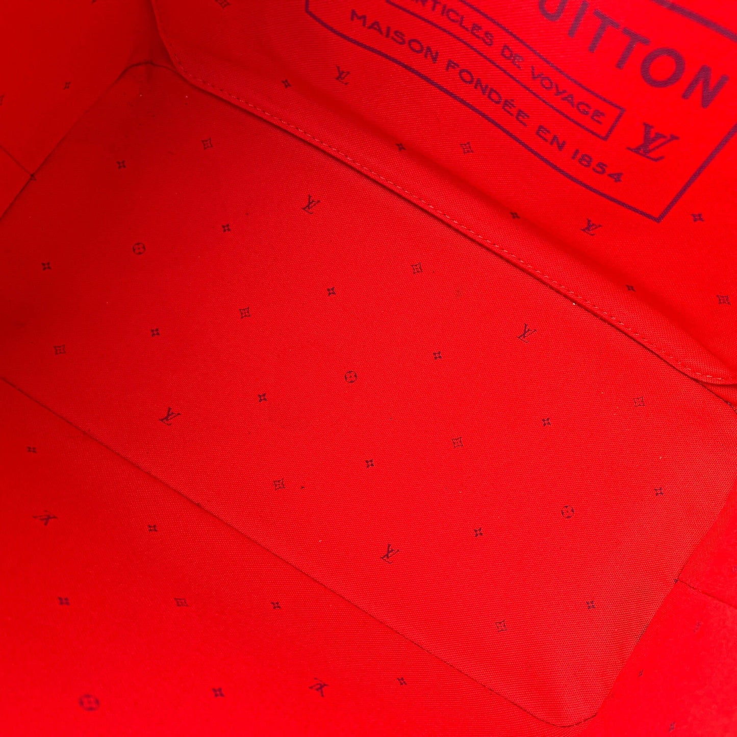 Second hand Louis Vuitton Neverfull MM Canvas Escale Monogram Giant Shoulder Bag Red & Pink - Tabita Bags