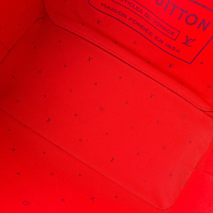 Second hand Louis Vuitton Neverfull MM Canvas Escale Monogram Giant Shoulder Bag Red & Pink - Tabita Bags