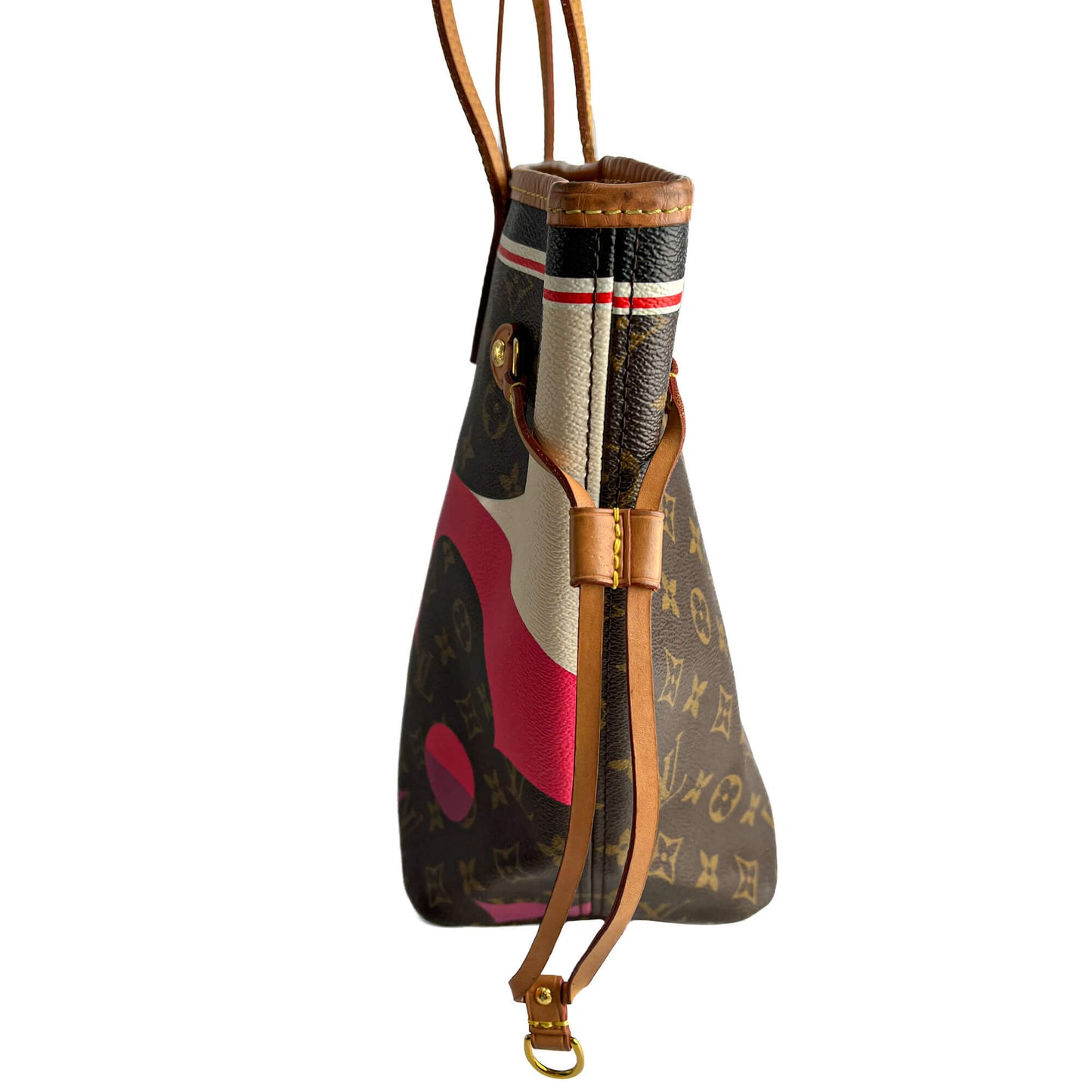 Second hand Louis Vuitton Neverfull MM Canvas Game On Shopper Shoulder Bag Brown - Tabita Bags