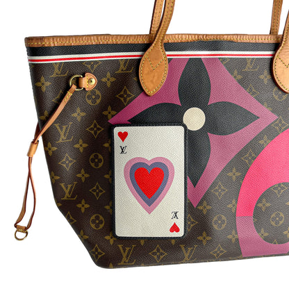 Second hand Louis Vuitton Neverfull MM Canvas Game On Shopper Shoulder Bag Brown - Tabita Bags