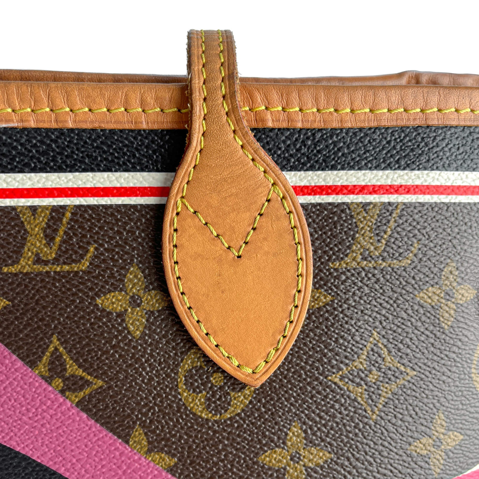 Second hand Louis Vuitton Neverfull MM Canvas Game On Shopper Shoulder Bag Brown - Tabita Bags