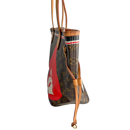 Second hand Louis Vuitton Neverfull MM Canvas Game On Shopper Shoulder Bag Brown - Tabita Bags