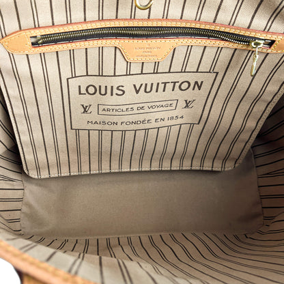 Second hand Louis Vuitton Neverfull MM Canvas Game On Shopper Shoulder Bag Brown - Tabita Bags