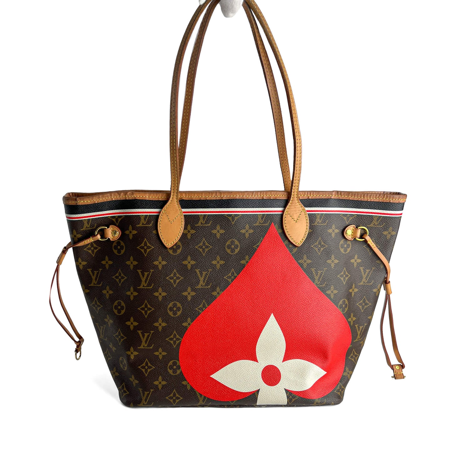 Second hand Louis Vuitton Neverfull MM Canvas Game On Shopper Shoulder Bag Brown - Tabita Bags