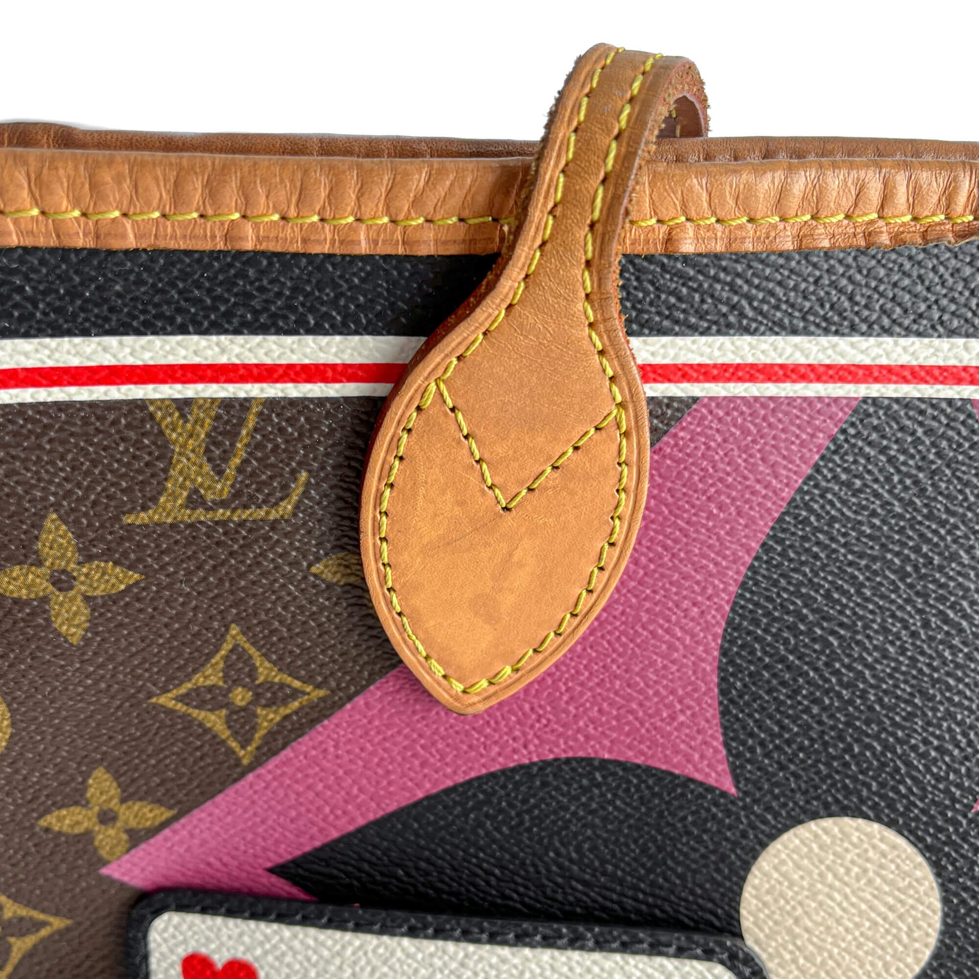 Second hand Louis Vuitton Neverfull MM Canvas Game On Shopper Shoulder Bag Brown - Tabita Bags