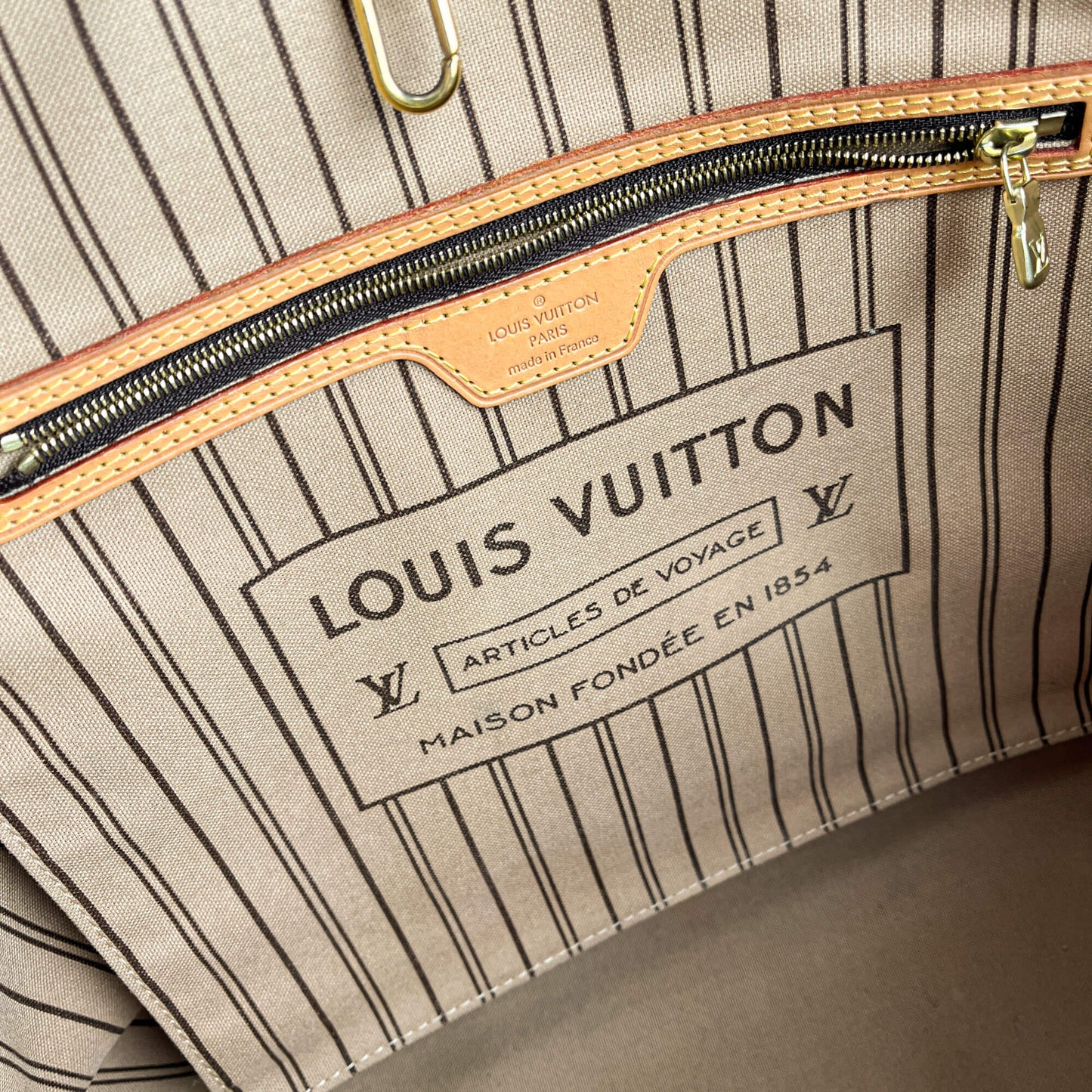 Second hand Louis Vuitton Neverfull MM Canvas Game On Shopper Shoulder Bag Brown - Tabita Bags