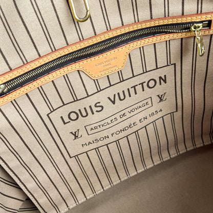 Second hand Louis Vuitton Neverfull MM Canvas Game On Shopper Shoulder Bag Brown - Tabita Bags