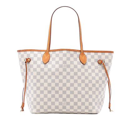 Second hand Louis Vuitton Neverfull MM Canvas Neo Shopper Shoulder Bag Damier Azur - Tabita Bags