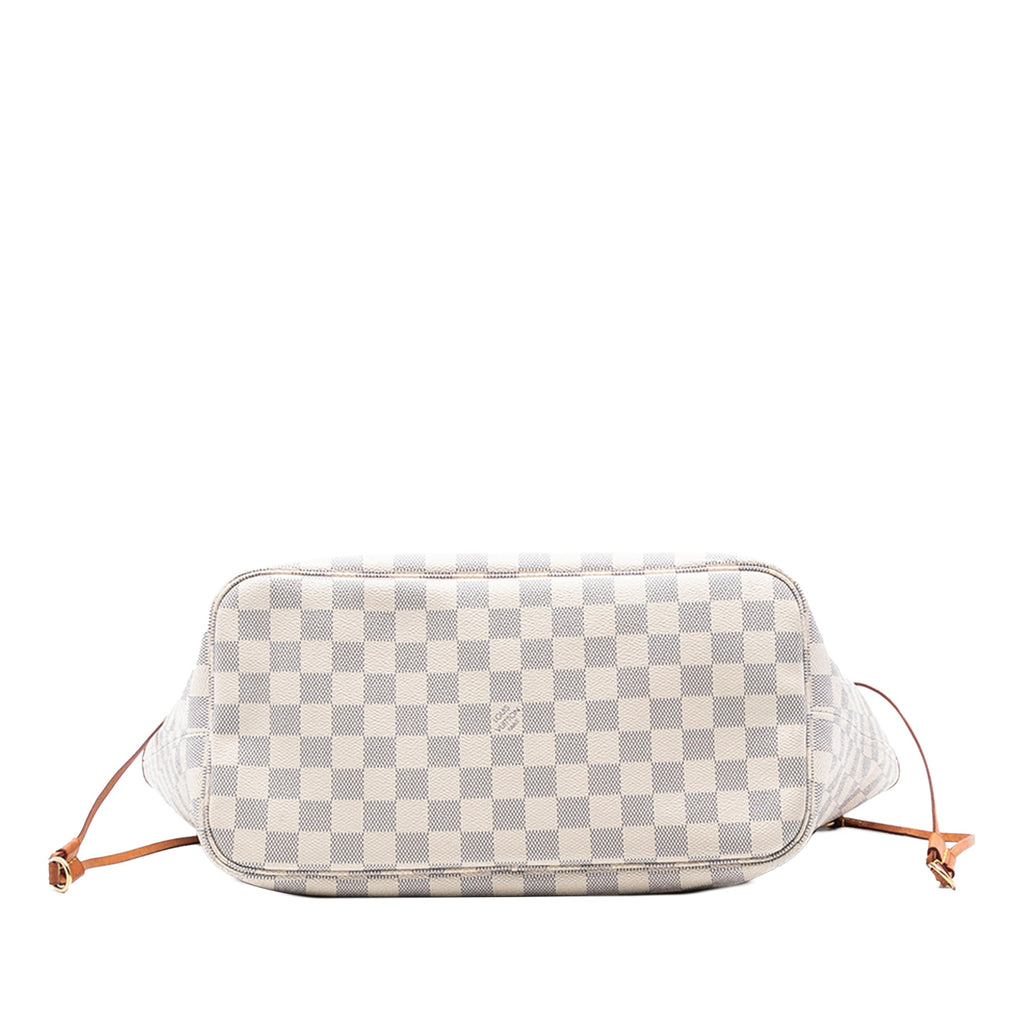 Second hand Louis Vuitton Neverfull MM Canvas Neo Shopper Shoulder Bag Damier Azur - Tabita Bags