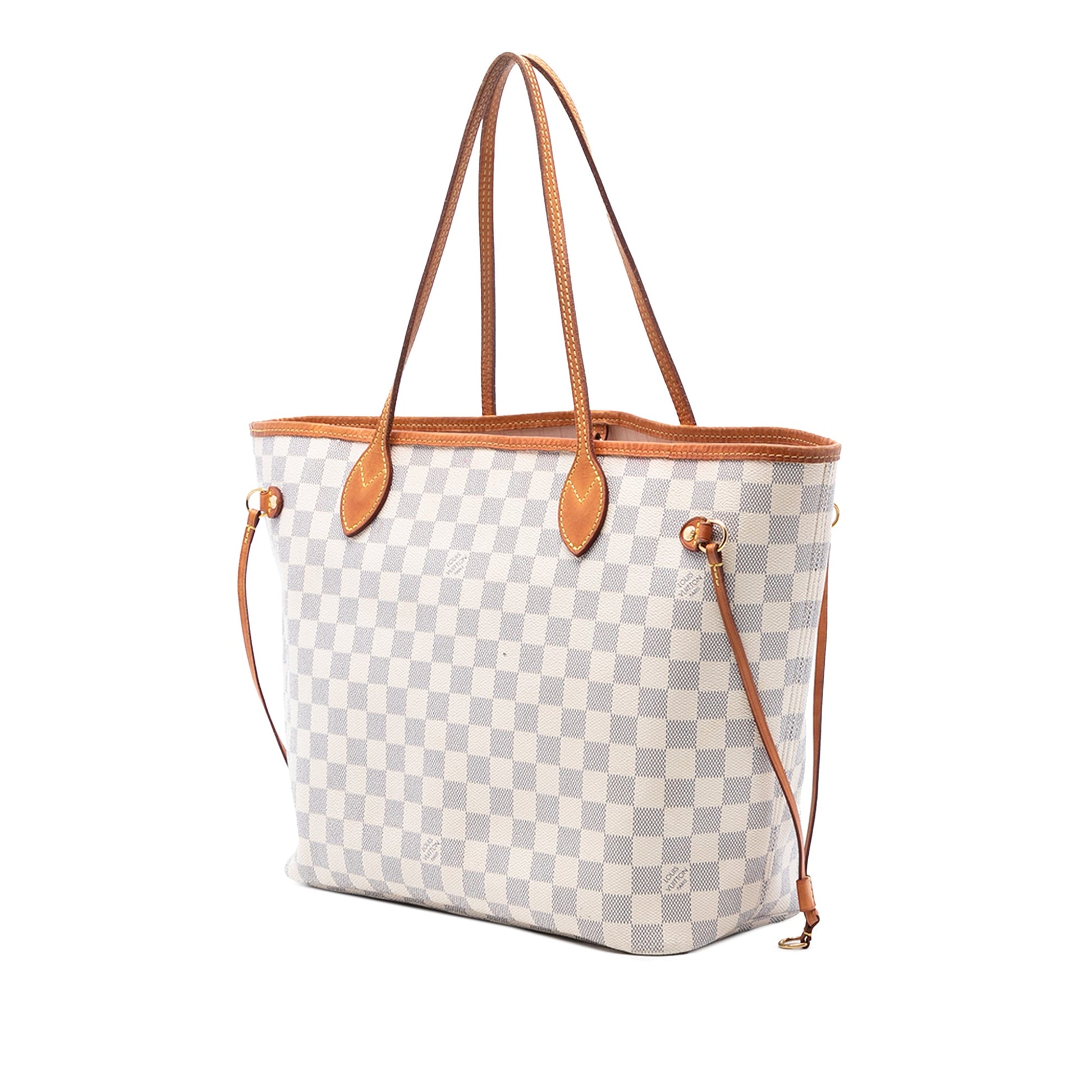 Second hand Louis Vuitton Neverfull MM Canvas Neo Shopper Shoulder Bag Damier Azur - Tabita Bags