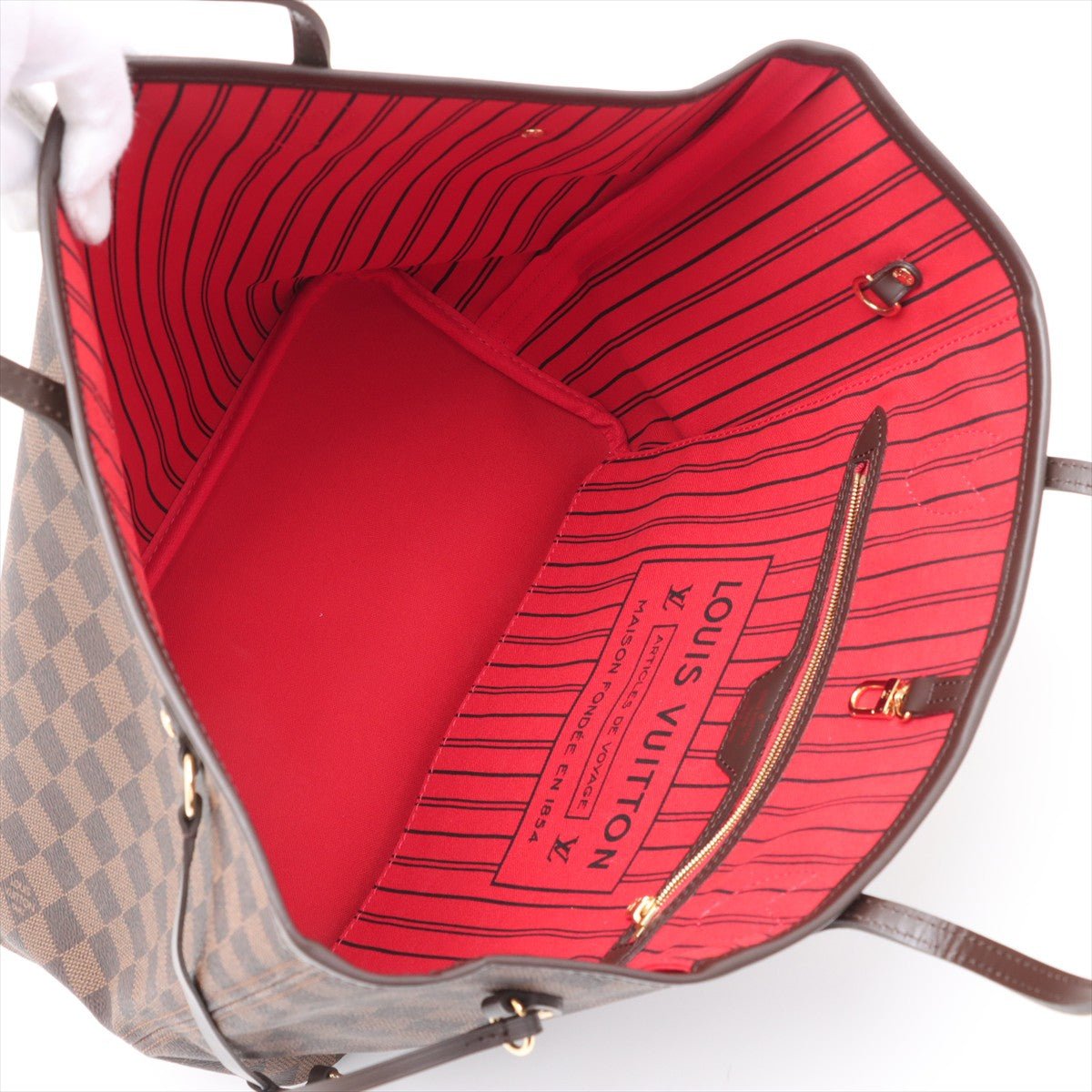Second hand Louis Vuitton Neverfull MM Canvas Neo Shopper Shoulder Bag Damier Ebene - Tabita Bags