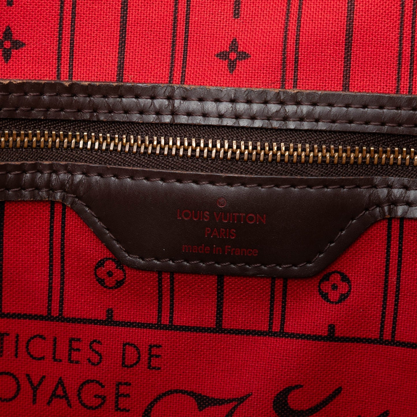 Second hand Louis Vuitton Neverfull MM Canvas Pre - 2013 Shopper Shoulder Bag Damier Ebene - Tabita Bags