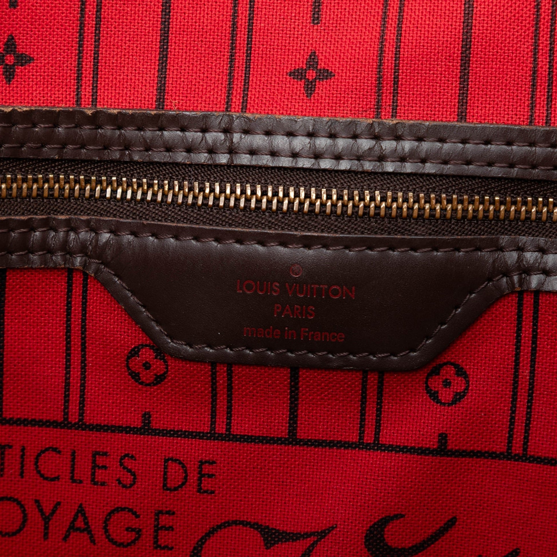 Second hand Louis Vuitton Neverfull MM Canvas Pre - 2013 Shopper Shoulder Bag Damier Ebene - Tabita Bags