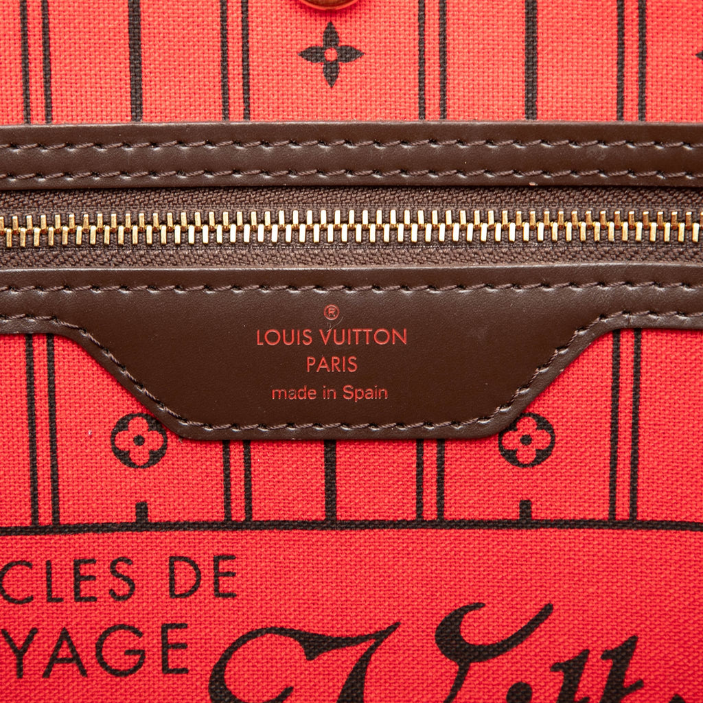 Second hand Louis Vuitton Neverfull MM Canvas Pre - 2013 Shopper Shoulder Bag Damier Ebene - Tabita Bags