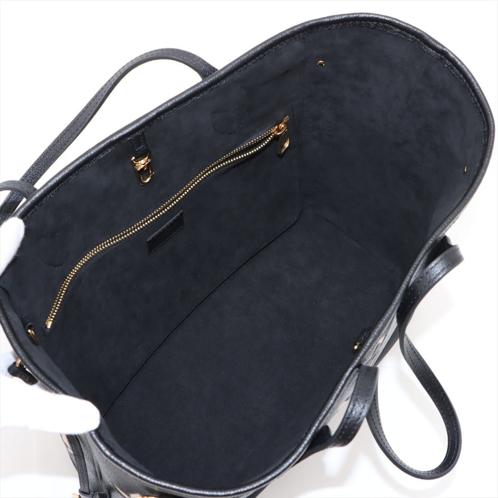 Second hand Louis Vuitton Neverfull MM Leather Empreinte Shopper Shoulder Bag Black - Tabita Bags