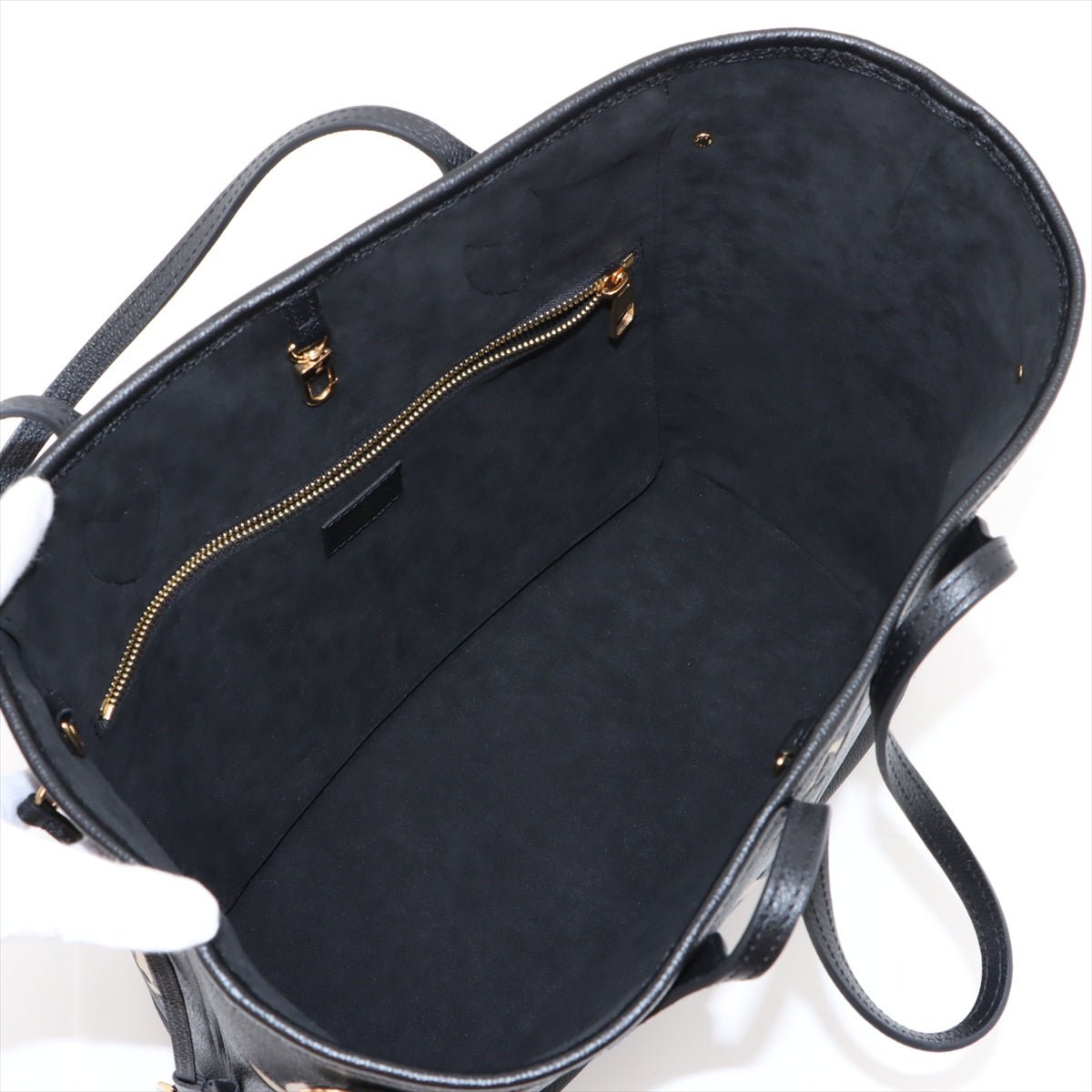 Second hand Louis Vuitton Neverfull MM Leather Empreinte Shopper Shoulder Bag Black - Tabita Bags
