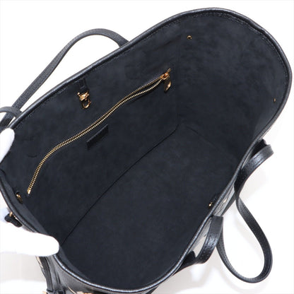 Second hand Louis Vuitton Neverfull MM Leather Empreinte Shopper Shoulder Bag Black - Tabita Bags