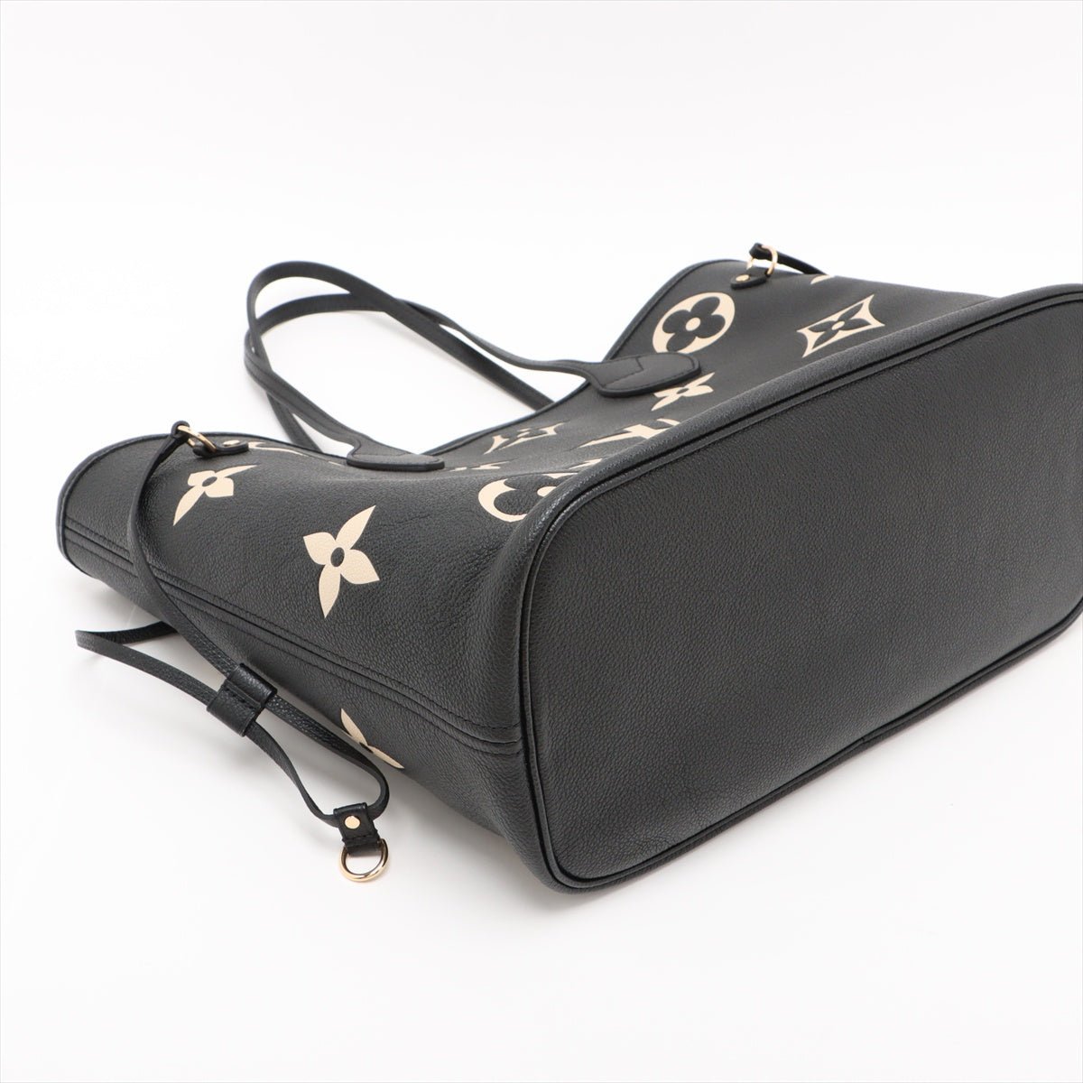 Second hand Louis Vuitton Neverfull MM Leather Empreinte Shopper Shoulder Bag Black - Tabita Bags