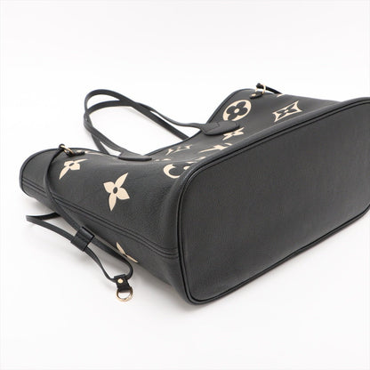 Second hand Louis Vuitton Neverfull MM Leather Empreinte Shopper Shoulder Bag Black - Tabita Bags