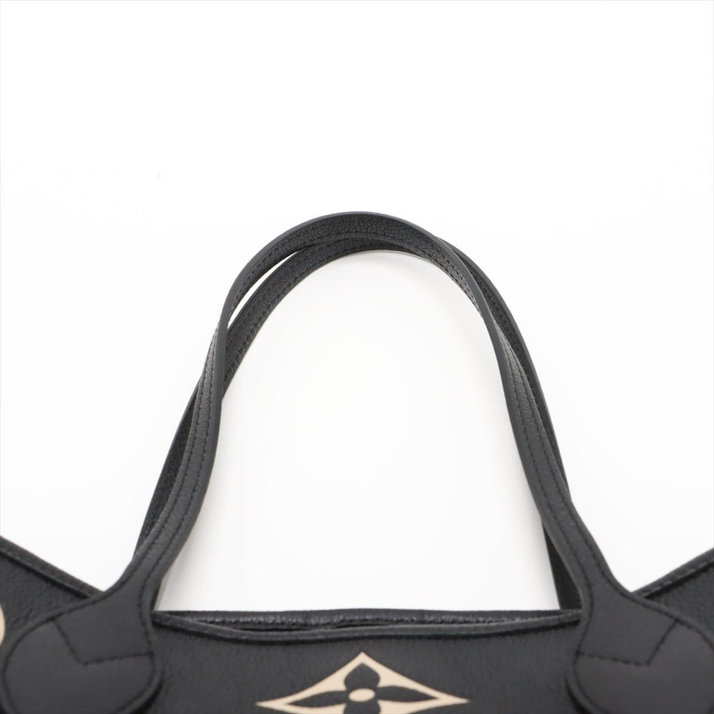 Second hand Louis Vuitton Neverfull MM Leather Empreinte Shopper Shoulder Bag Black - Tabita Bags