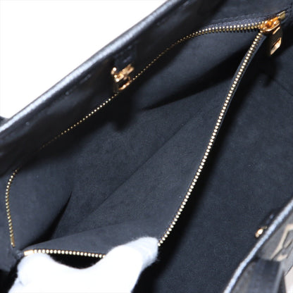 Second hand Louis Vuitton Neverfull MM Leather Empreinte Shopper Shoulder Bag Black - Tabita Bags