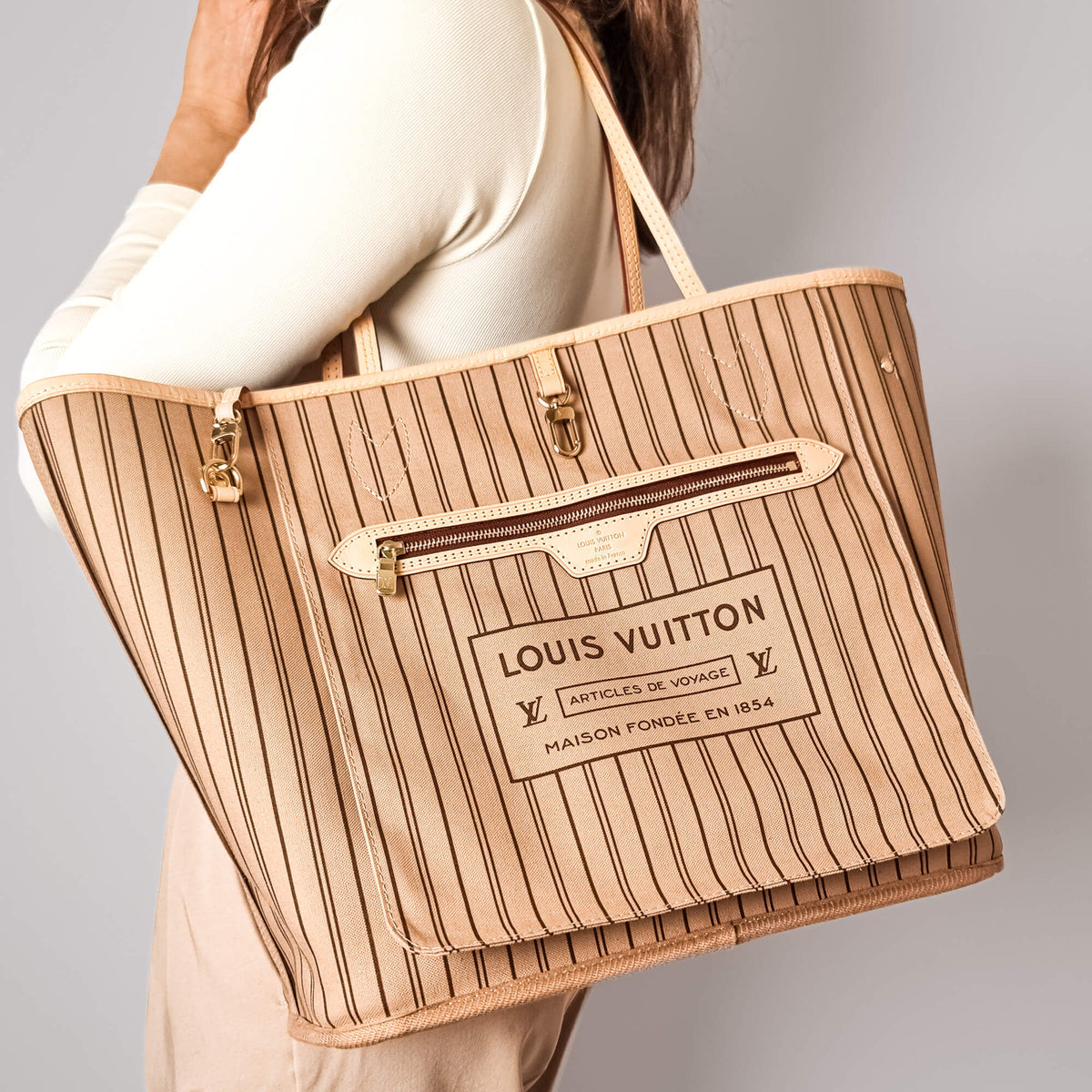 Second hand Louis Vuitton Neverfull MM Neo Canvas Shopper Shoulder Bag Monogram - Tabita Bags