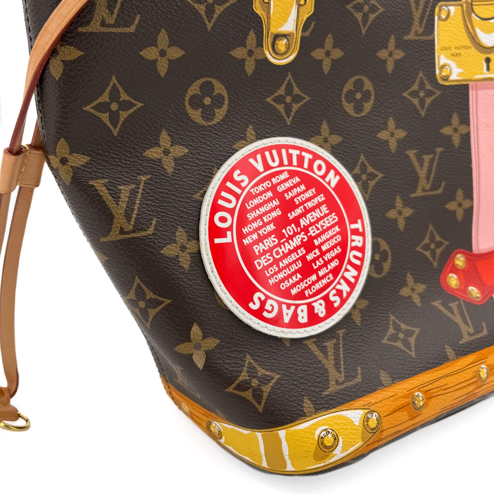 Second hand Louis Vuitton Neverfull MM Summer Trunks Neo Canvas Shopper Shoulder Bag Monogram - Tabita Bags