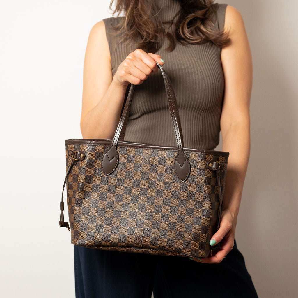 Louis Vuitton Neverfull PM Canvas Shopper Shoulder Bag Tabita