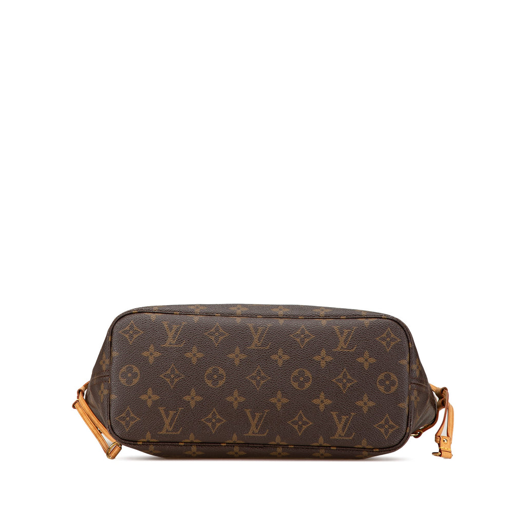 Second hand Louis Vuitton Neverfull PM Canvas Shopper Shoulder Bag Brown - Tabita Bags