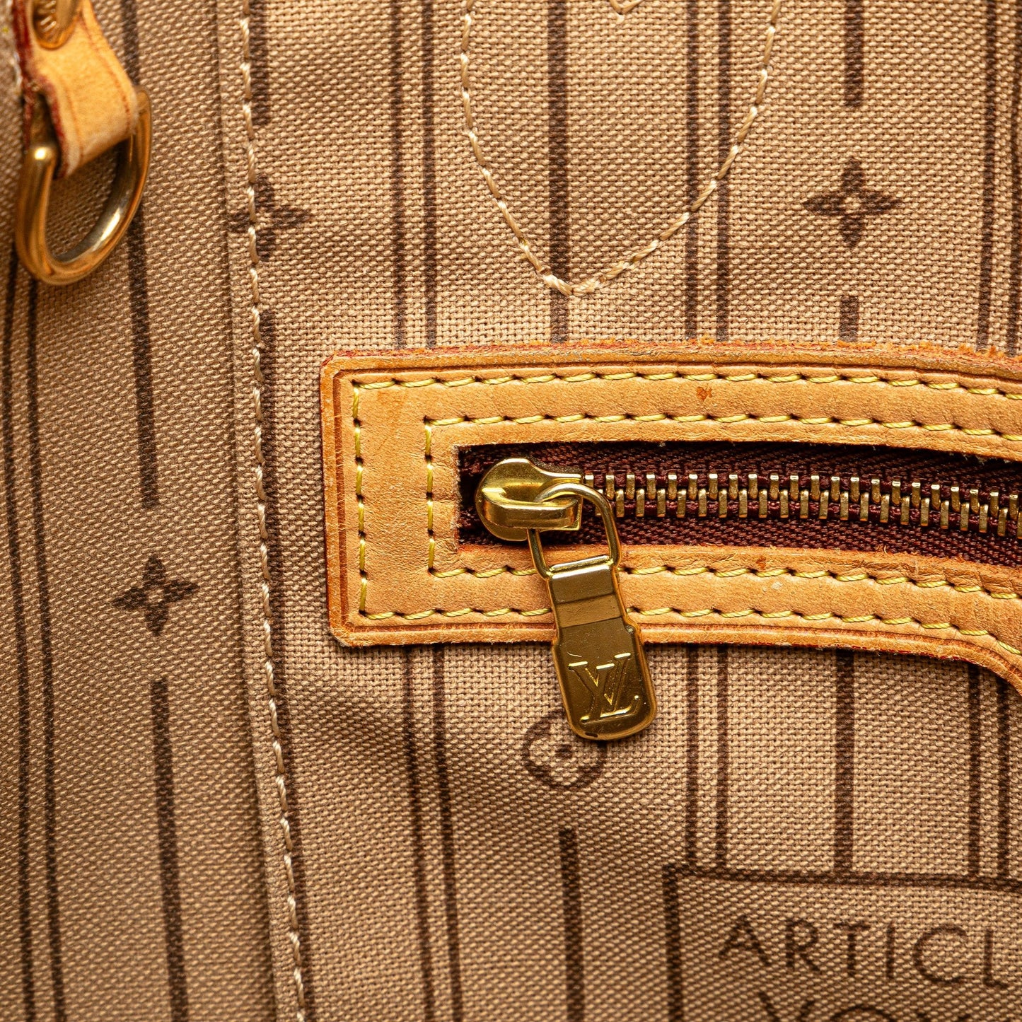 Second hand Louis Vuitton Neverfull PM Canvas Shopper Shoulder Bag Brown - Tabita Bags