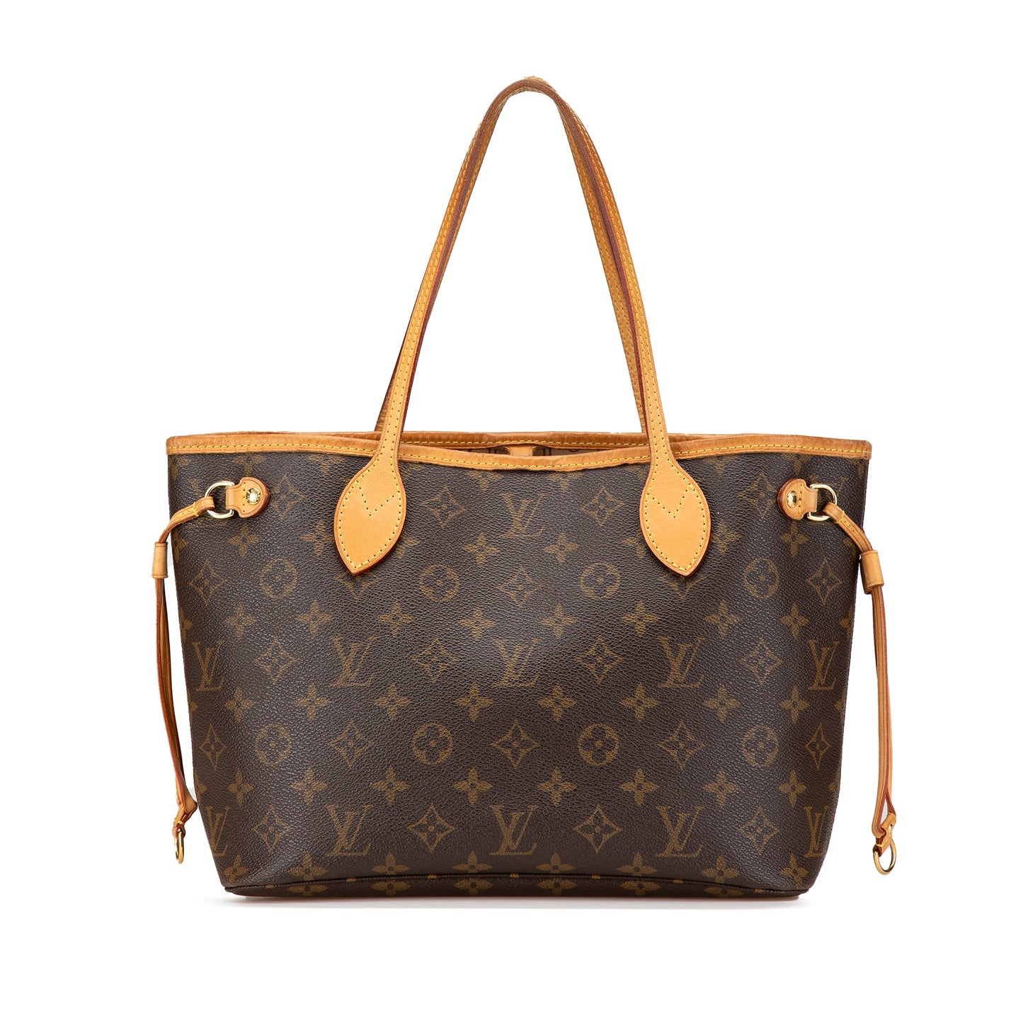Second hand Louis Vuitton Neverfull PM Canvas Shopper Shoulder Bag Brown - Tabita Bags