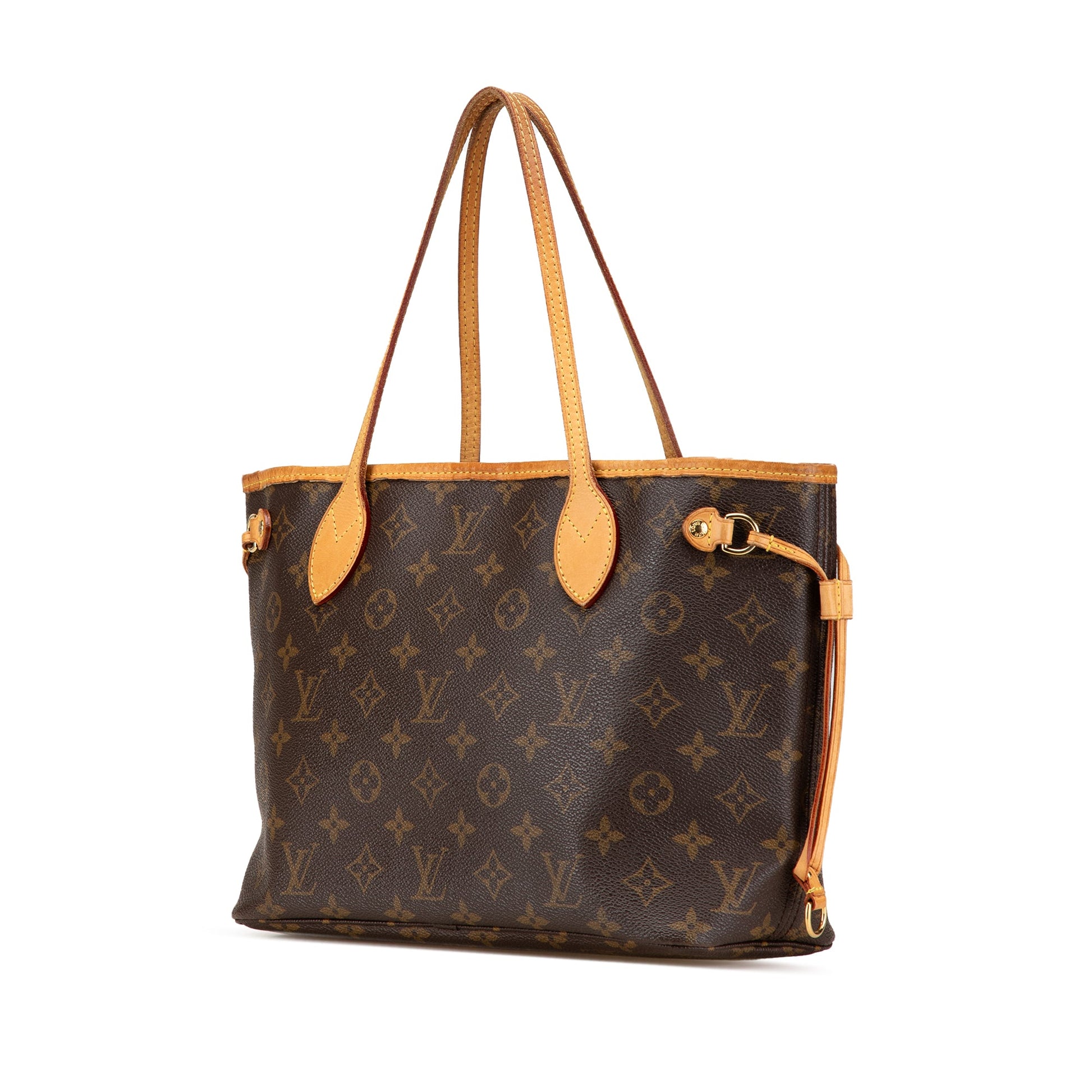 Second hand Louis Vuitton Neverfull PM Canvas Shopper Shoulder Bag Brown - Tabita Bags