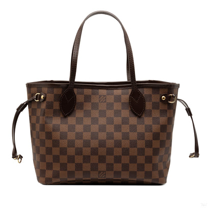 Second hand Louis Vuitton Neverfull PM Canvas Shopper Shoulder Bag Damier Ebene - Tabita Bags